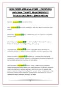 REAL ESTATE APPRAISAL EXAM 1&vert;QUESTIONS AND 100&percnt; CORRECT ANSWERS&vert;LATEST &excl;&excl;&excl;&excl;2026&vert;GRADED A&plus;&vert; &lpar;EXAM READY&rpar;