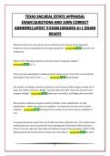 TEXAS SAE&semi;REAL ESTATE APPRAISAL EXAM&vert;QUESTIONS AND 100&percnt; CORRECT ANSWERS&vert;LATEST &excl;&excl;&excl;&excl;2026&vert;GRADED A&plus;&vert; &lpar;EXAM READY&rpar;