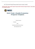 WGU D622 INN1&colon; Public Health Program Proposal Health Promotion Program Proposal &vert; 2026 Update with complete solutions&period;