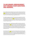 T4 ASE BRAKES &lpar;MEDIUM&sol;HEAVY DUTY BRAKES&rpar; EXAM QUESTIONS AND ANSWERS  