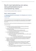 Samenvatting &plus; gastcollege's recht met betrekking tot sekse 2024&sol;2025 &sol; 1e zit  GESLAAGD met 17&sol;20 