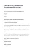 CFT 150 Exam 1 Study Guide Questions and Answers