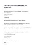 CFT 150 Final Exam Questions and Answers