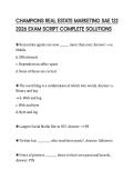 CHAMPIONS REAL ESTATE MARKETING SAE 122 2026 EXAM SCRIPT COMPLETE SOLUTIONS