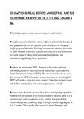 CHAMPIONS REAL ESTATE MARKETING SAE 122 2026 FINAL PAPER FULL SOLUTIONS GRADED A&plus;