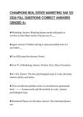 CHAMPIONS REAL ESTATE MARKETING SAE 122 2026 FULL QUESTIONS CORRECT ANSWERS GRADED A&plus;