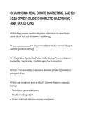 CHAMPIONS REAL ESTATE MARKETING SAE 122 2026 STUDY GUIDE COMPLETE QUESTIONS AND SOLUTIONS