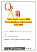 Public Health Nursing &lpar;2026&rpar; &ndash; 180 Questions on Community Health&comma; Core Functions & Health Policy