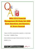 WGU C214 Financial Management OA Study Set &lpar;2026&rpar; &ndash; 303 Questions on NPV&comma; IRR&comma; WACC&comma; Bonds & Financial Regulation