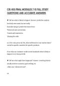 CIS 405 FINAL MODULES 7&ndash;13 FULL STUDY QUESTIONS AND ACCURATE ANSWERS