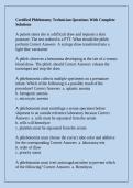Certified Phlebotomy Technician Questions With Complete Solutions