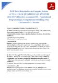 WGU D684 Introduction to Computer Science ACTUAL EXAM QUESTIONS AND ANSWERS 2026&sol;2027 &vert; Objective Assessment OA &vert; Foundational Programming & Computational Thinking &vert; Pass Guaranteed - A&plus; Graded