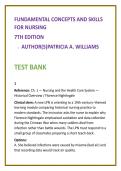 Fundamentals of Nursing Test Bank 2026 &vert; Patricia Williams 7th Ed &vert; 50 NCLEX-Style Questions&sol;Chapter &vert; LPN&sol;LVN&sol;NCLEX PN Nursing Test Bank