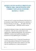 QUEEN&rsquo;S ECON 110 FINAL PREP EXAM &ndash; SPRING 2026 &vert; 100 QUESTIONS AND CORRECT DETAILED ANSWERS &vert; RATED A&plus; &vert; NEW&excl;&excl;