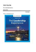 TEST BANK&lowbar;&lowbar;The Leadership Experience 8th Edition by Richard Daft &comma; ISBN&colon; 9780357716304 &vert;All Chapters Included&vert; Guide A&plus;