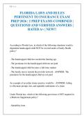 FLORIDA LAWS AND RULES PERTINENT TO INSURANCE EXAM PREP 2026 &vert; 2 PREP EXAMS COMBINED &vert; QUESTIOND AND VERIFIED ANSWERS &vert; RATED A&plus; &vert; NEW&excl;&excl;