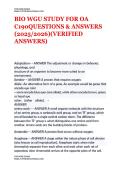 BIO WGU STUDY FOR OA C190QUESTIONS & ANSWERS &lpar;2025&sol;2026&rpar;&lpar;VERIFIED ANSWERS&rpar;