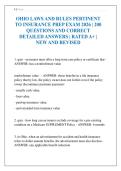 OHIO LAWS AND RULES PERTINENT TO INSURANCE PREP EXAM 2026 &vert; 200 QUESTIONS AND CORRECT DETAILED ANSWERS &vert; RATED A&plus; &vert; NEW AND REVISED