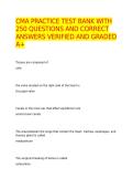 CMA PRACTICE TEST BANK WITH 250 QUESTIONS AND CORRECT ANSWERS VERIFIED AND GRADED A&plus;