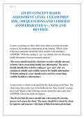 ATI RN CONCEPT BASED ASSESSMENT LEVEL 1 EXAM PREP 2026 &vert; 100 QUESTIONS AND VERIFIED ANSWERS&vert;RATED A&plus; &vert; NEW AND REVISED