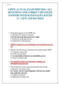 CIPP&sol;E ACTUAL EXAM PREP 2026 &vert; ALL QUESTIONS AND CORRECT DETAILED ANSWERS WITH RATIONALES &vert;