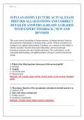 IUPUI ANATOMY LECTURE ACTUAL EXAM PREP 2026 ALL QUESTIONS AND CORRECT DETAILED ANSWERS ALREADY A GRADED WITH EXPERT FEEDBACK &vert; NEW AND REVISED