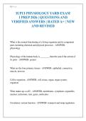 IUPUI PHYSIOLOGY YARD EXAM 1 PREP 2026 &vert; QUESTIONS AND VERIFIED ANSWERS &vert; RATED A&plus; &vert; NEW AND REVISED