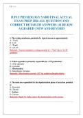 IUPUI PHYSIOLOGY YARD FINAL ACTUAL EXAM PREP 2026 ALL QUESTION AND CORRECT DETAILED ANSWERS &vert;ALREADY A GRADED &vert; NEW AND REVISED