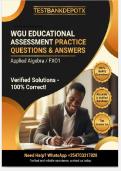 WGU Educational Assessment &ndash; Practice Questions & Detailed Verified Solutions &vert; Final Exam Prep 2026