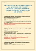 CFI FMVA FINAL ACTUAL EXAM PREP 2026 ALL QUESTIONS AND CORRECT DETAILED ANSWERS WITH EXPERT FEEDBACK ALREADY A GRADED &vert;NEW AND REVISED