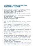 UHC EVENTS TEST 2024 QUESTIONS AND CORRECT ANSWERS