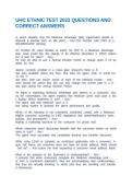 UHC ETHNIC TEST 2023 QUESTIONS AND CORRECT ANSWERS