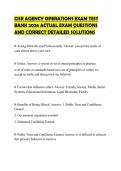 CISR AGENCY OPERATIONS EXAM TEST BANK 2026 ACTUAL EXAM QUESTIONS AND CORRECT DETAILED SOLUTIONS