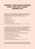 MATERNITY AND PEDIATRIC NURSING EXAM 1 WITH 100&percnt; CORRECT ANSWERS 2026