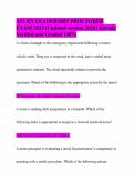 ATI RN LEADERSHIP PROCTORED EXAM 2023 &lpar;Updated version 2026&rpar; Already Verified and Graded 100&percnt;