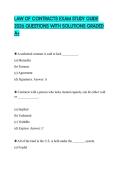 LAW OF CONTRACTS EXAM STUDY GUIDE 2026 QUESTIONS WITH SOLUTIONS GRADED A&plus;