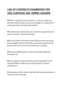 LAW OF CONTRACTS EXAMINATION TEST 2026 QUESTIONS AND VERIFIED ANSWERS