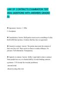 LAW OF CONTRACTS EXAMINATION TEST 2026 QUESTIONS WITH ANSWERS GRADED A&plus;