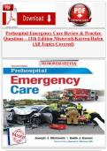Prehospital Emergency Care Review & Practice Questions &ndash; 11th Edition Mistovich&sol;Karren&sol;Hafen &lpar;All Topics Covered&rpar;