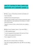 LAW OF CONTRACTS FINAL PAPER 2026 QUESTIONS WITH ANSWERS GRADED A&plus;