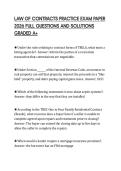 LAW OF CONTRACTS PRACTICE EXAM PAPER 2026 FULL QUESTIONS AND SOLUTIONS GRADED A&plus;