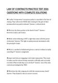 LAW OF CONTRACTS PRACTICE TEST 2026 QUESTIONS WITH COMPLETE SOLUTIONS