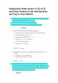 Mathnasium Maths Integer LCM&comma; GCD and Prime Numbers Exam with Questions and Step by Step Solutions