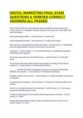 DIGITAL MARKETING FINAL EXAM QUESTIONS & VERIFIED CORRECT ANSWERS ALL PASSED
