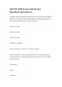MGMT 6100 Exam with Review Questions and Answers