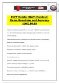TCFP Helpful Stuff &lpar;Handout&rpar; Exam Questions and Answers 100&percnt; PASS