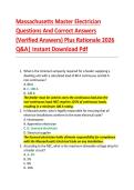 Massachusetts Master Electrician  Questions And Correct Answers  &lpar;Verified Answers&rpar; Plus Rationale 2026  Q&A&vert; Instant Download Pdf  