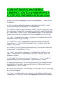 HUBSPOT DIGITAL MARKETING CERTIFICATION EXAM QUESTIONS & ACCURATE ANSWERS PASSED 100&percnt;