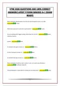 VTNE 2026&vert;QUESTIONS AND 100&percnt; CORRECT ANSWERS&vert;LATEST &excl;&excl;&excl;&excl;2026&vert;GRADED A&plus;&vert; &lpar;EXAM READY&rpar;