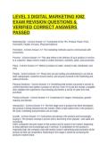 LEVEL 3 DIGITAL MARKETING KM2 EXAM REVISION QUESTIONS & VERIFIED CORRECT ANSWERS PASSED